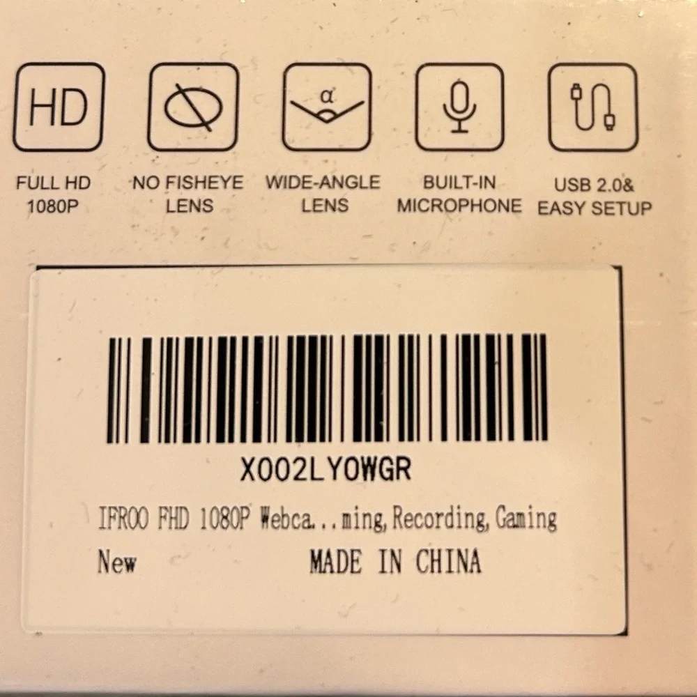 Black Webcam with Privacy Shutter